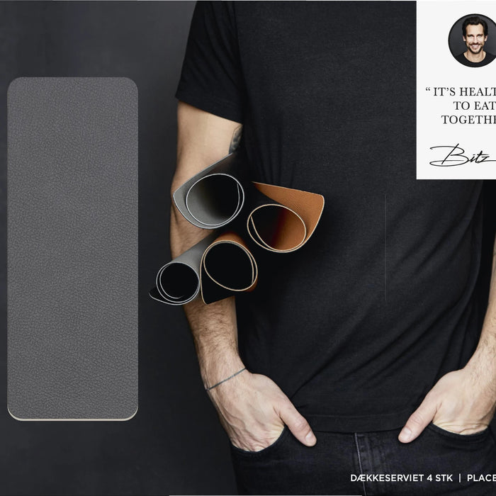 Placemat 4 Pcs Wood/Titanium