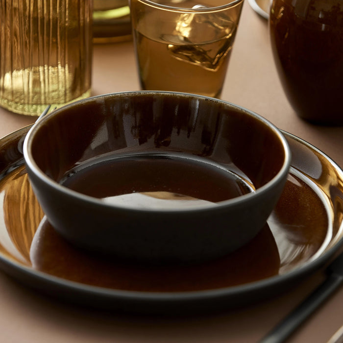 Plate Gastro Black/Amber 27x27x1.8cm
