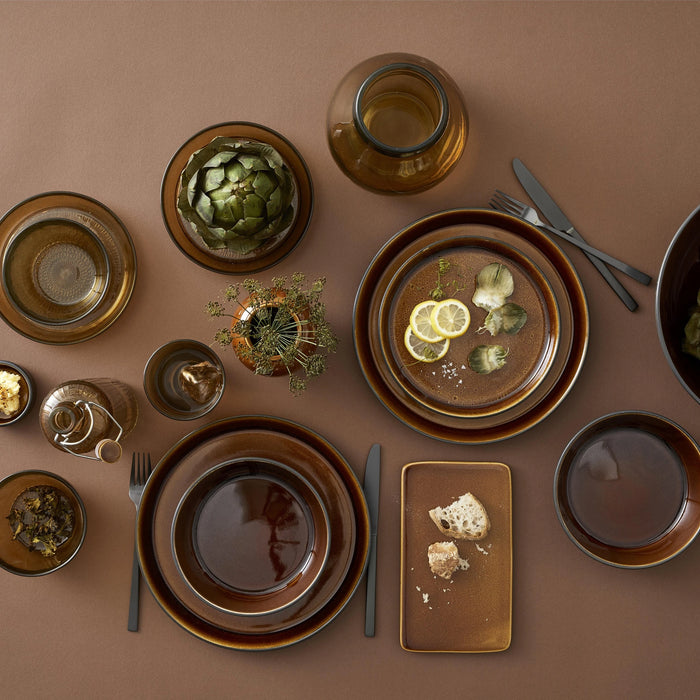 Plate Gastro Black/Amber 21x21x2.5cm