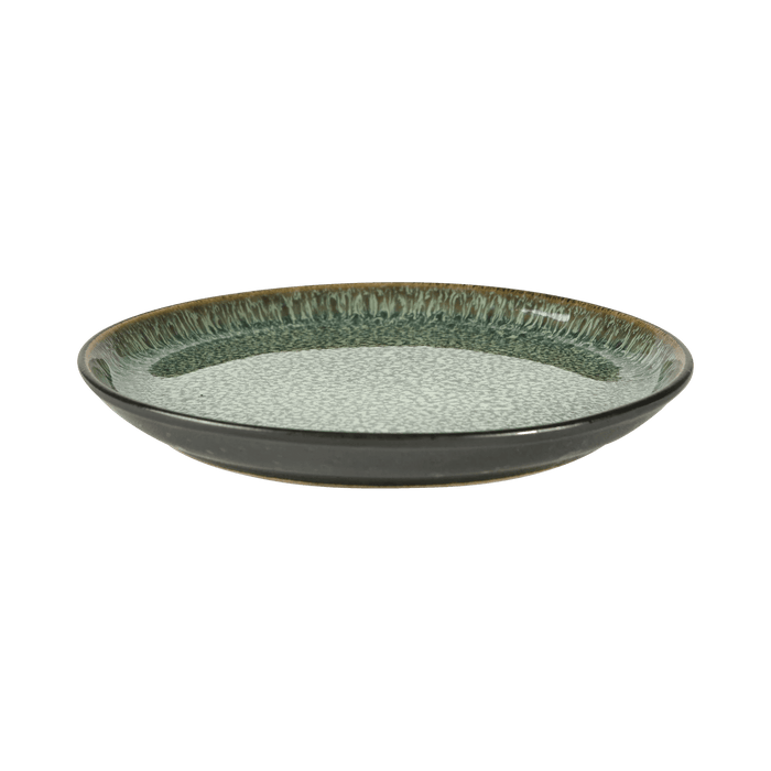 Plate Gastro Black/Green 17x17x2.5cm