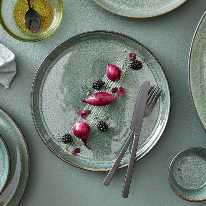Plate Gastro Black/Green 27.3x27.3x2.5cm
