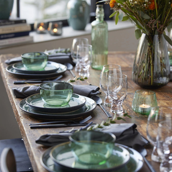 Plate Gastro Black/Green 27.3x27.3x2.5cm