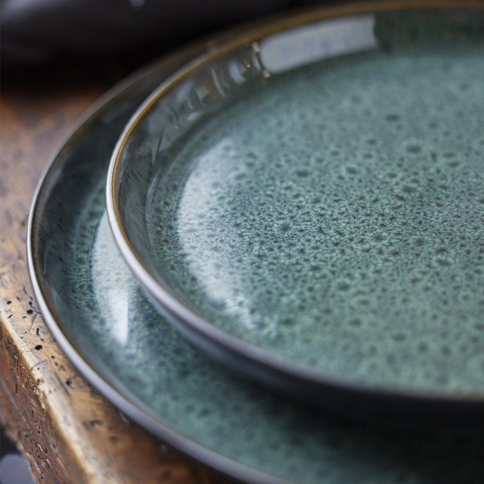 Plate Gastro Black/Green 27.3x27.3x2.5cm