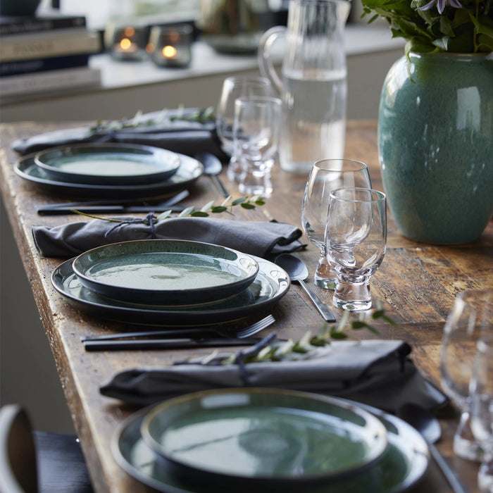 Plate Gastro Black/Green 21x21x2.5cm