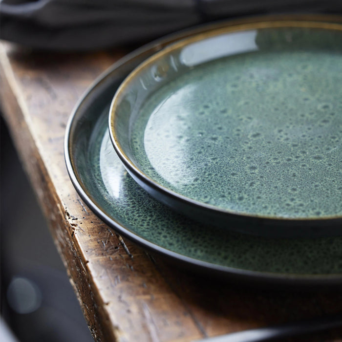 Plate Gastro Black/Green 21x21x2.5cm