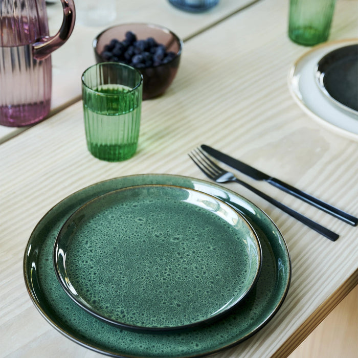 Plate Gastro Black/Green 21x21x2.5cm