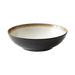 Ceramic bowl with a two-tone design on a transparent background