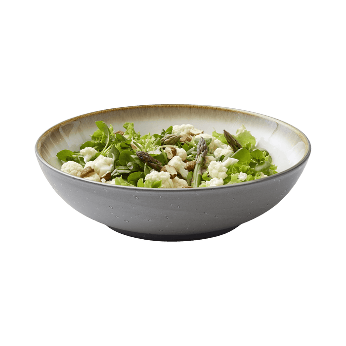 Bowl of salad with greens and cauliflower on a transparent background