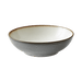 Ceramic bowl with a brown rim on a transparent background