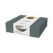 Box packaging of a ceramic bowl with branding on a green background