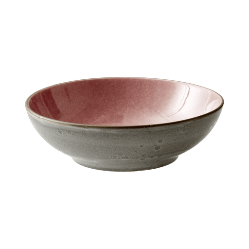Ceramic bowl with a two-tone design on a transparent background