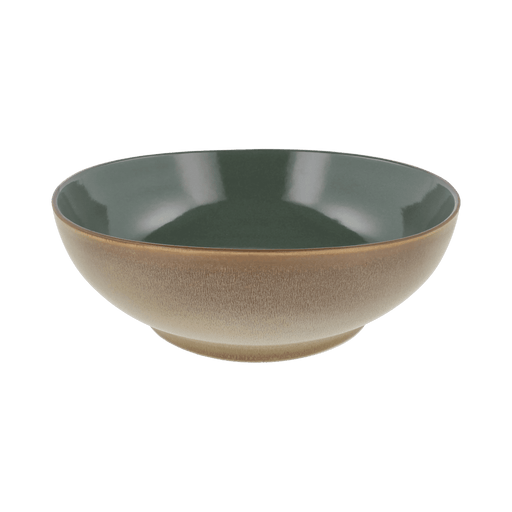 Ceramic bowl with two-tone design on a transparent background