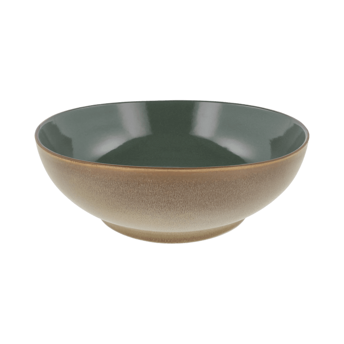 Ceramic bowl with two-tone design on a transparent background