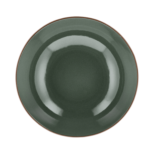 Green ceramic plate on a transparent background