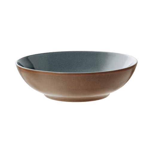 Ceramic bowl with two-tone design on a transparent background