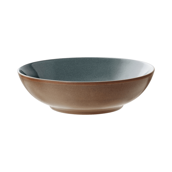 Ceramic bowl with two-tone design on a transparent background