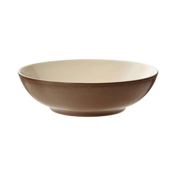 Salad Bowl Wood Wood/Sand Stoneware 25x24x7cm