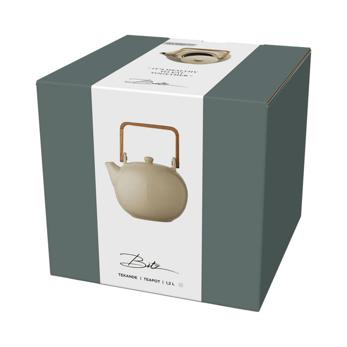 Tea Pot W Tea Strainer Wood Sand
