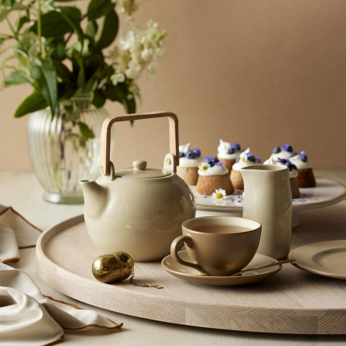 Tea Pot W Tea Strainer Wood Sand