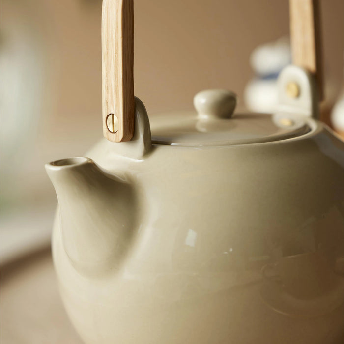 Tea Pot W Tea Strainer Wood Sand