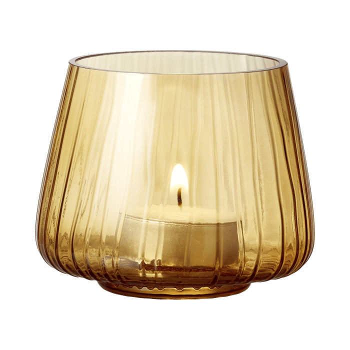 Tealight Holder Kusintha 2 Pcs Amber Glass