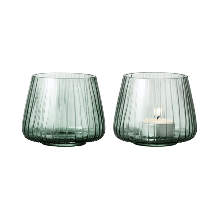 Tealight Holder Kusintha 2 Pcs Green Glass
