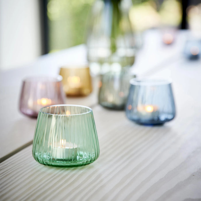 Tealight Holder Kusintha 2 Pcs Green Glass