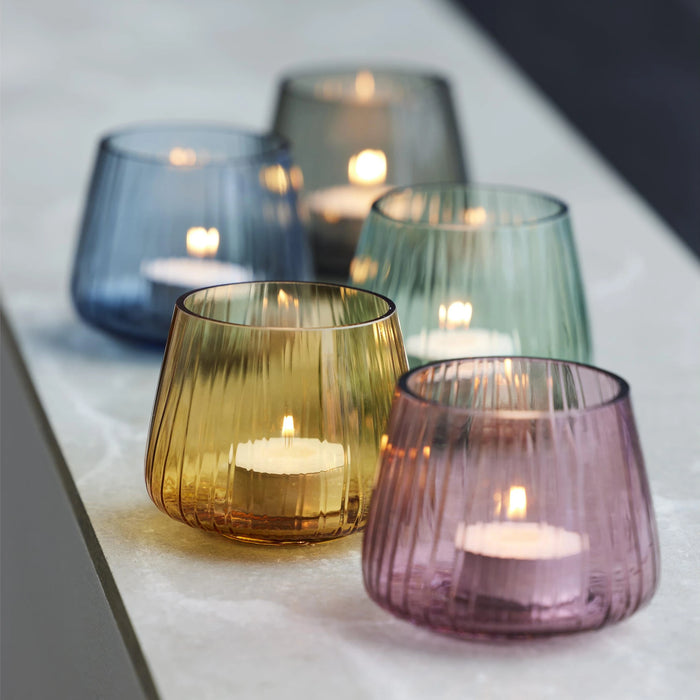 Tealight Holder Kusintha 2 Pcs Pink Glass