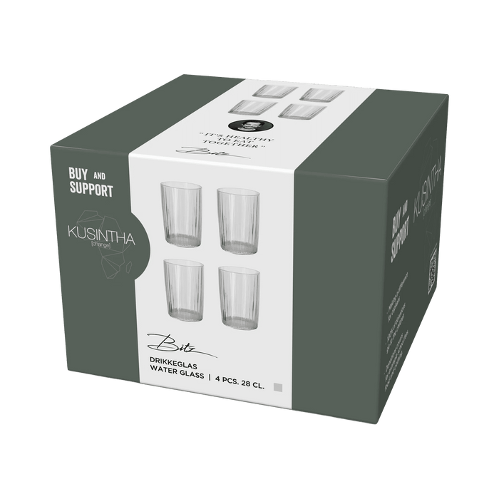 Water Glass Kusintha 4 Pcs Clear