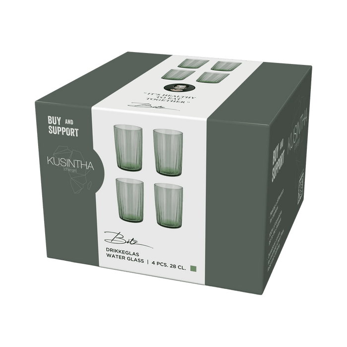 Water Glass Kusintha 4 Pcs Green