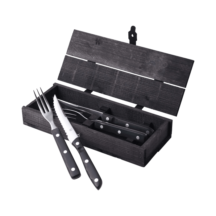 Steak Cutlery Old Farmer Black 4 Parts Black/Steel