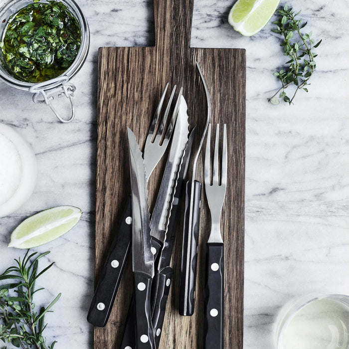 Steak Cutlery Old Farmer Black 4 Parts Black/Steel