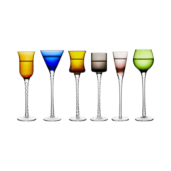 Aquavit Glass London 6 Pcs Assorted