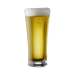 Glass of beer with foam on a white background
