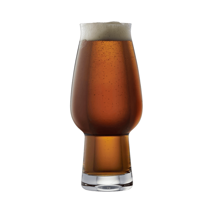 Glass of beer with a white background