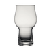 Clear glass beer mug on a white background
