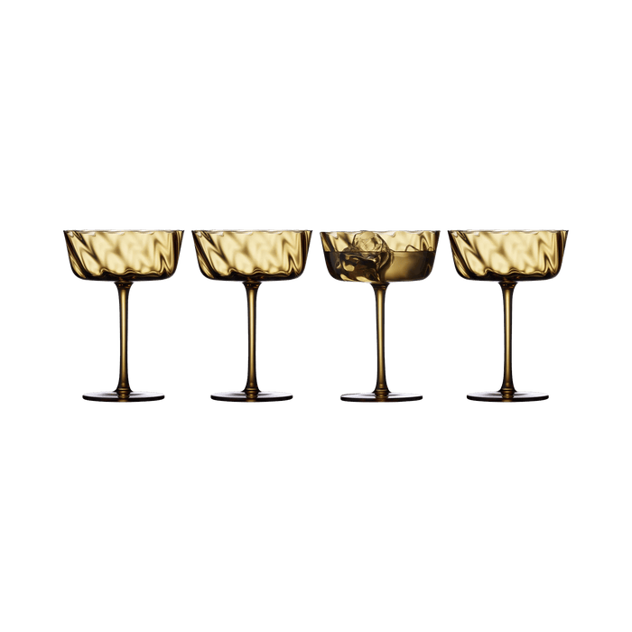 Champagne Bowl Vienna 4 Pcs Amber