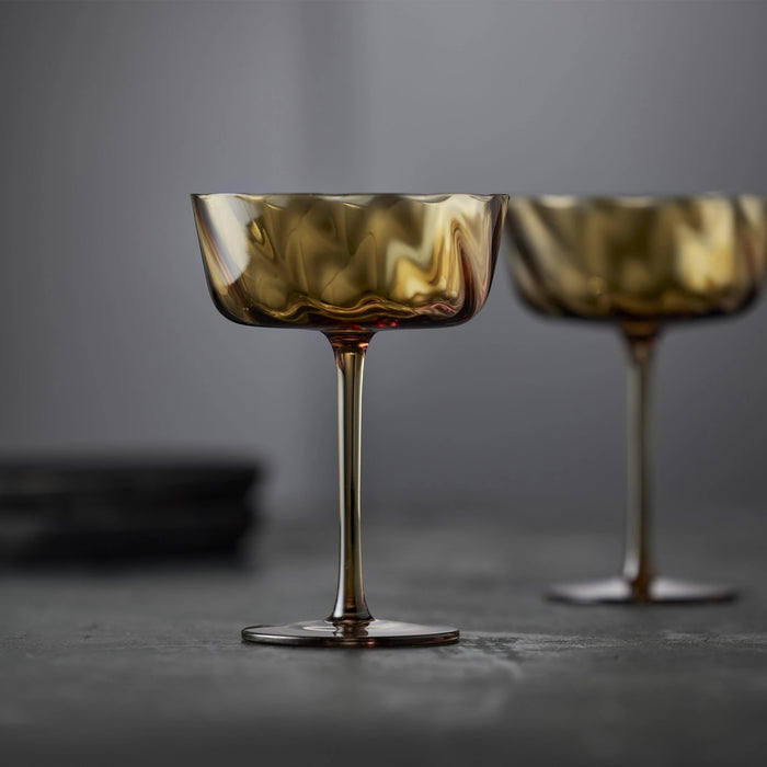 Champagne Bowl Vienna 4 Pcs Amber