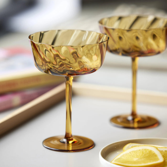 Champagne Bowl Vienna 4 Pcs Amber
