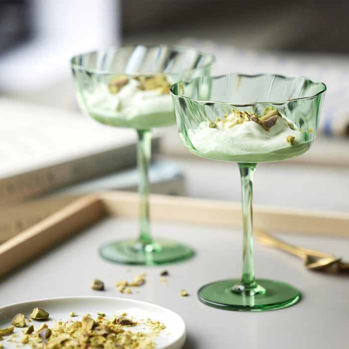 Champagne Bowl Vienna 4 Pcs Green