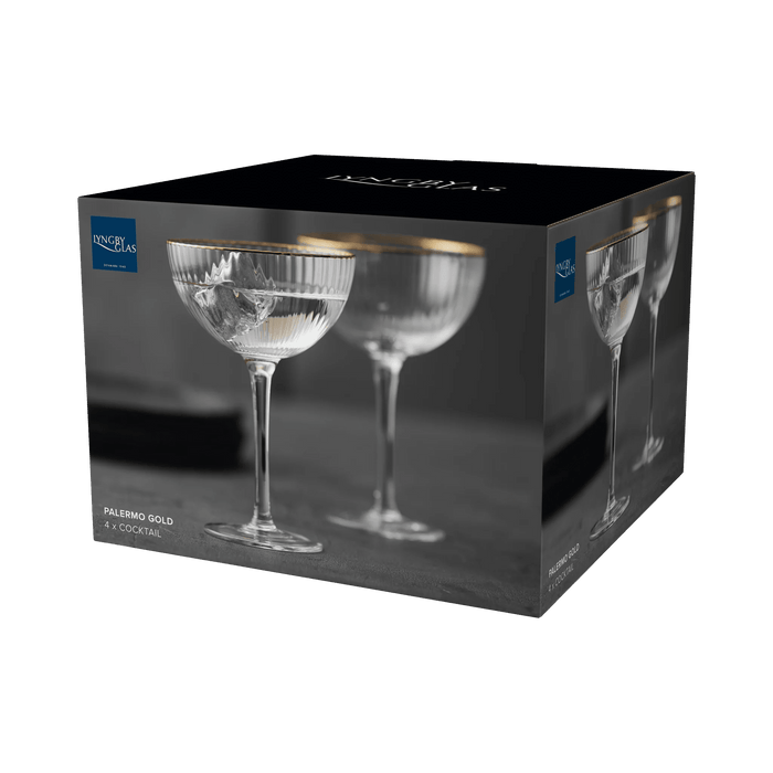 Cocktail Glass Palermo Gold 4 Pcs