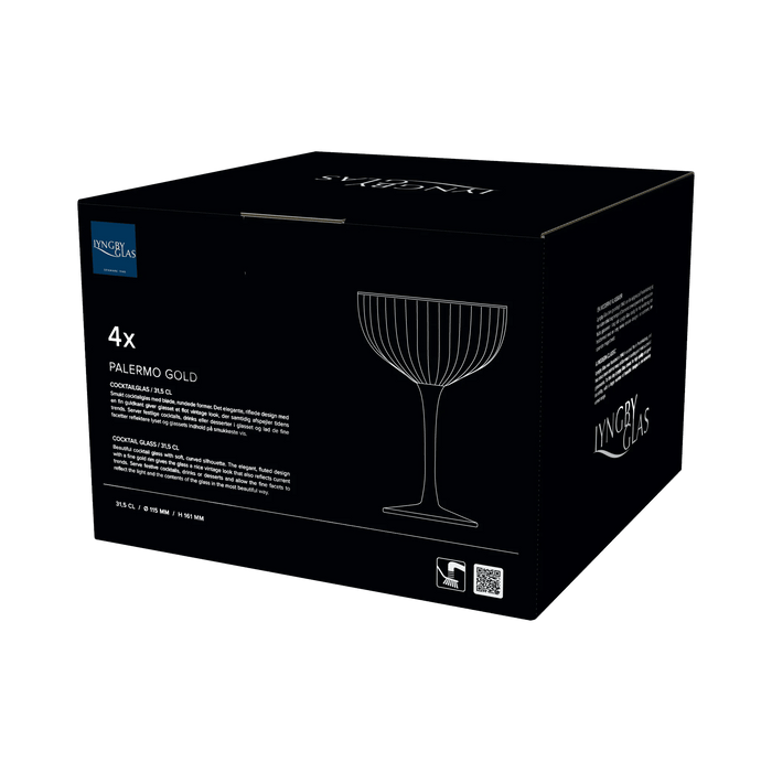 Cocktail Glass Palermo Gold 4 Pcs
