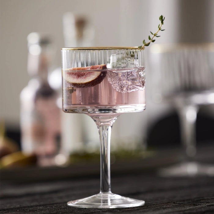 Gin & Tonic Glass Palermo Gold 4 Pcs