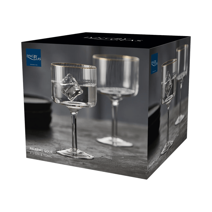 Gin & Tonic Glass Palermo Gold 4 Pcs
