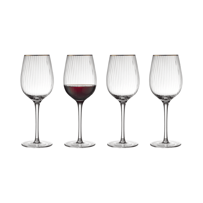 Red Wine Glass Palermo Gold 4 Pcs