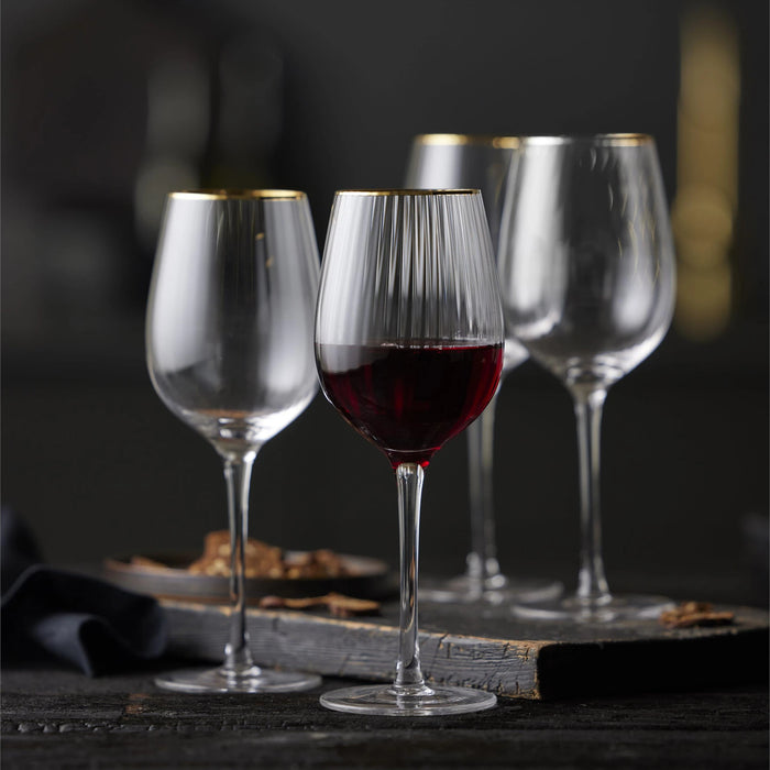 Red Wine Glass Palermo Gold 4 Pcs
