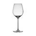 Clear wine glass on a white background