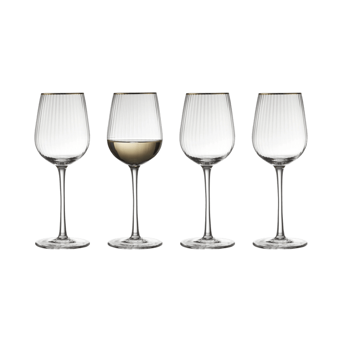 White Wine Glass Palermo Gold 4 Pcs