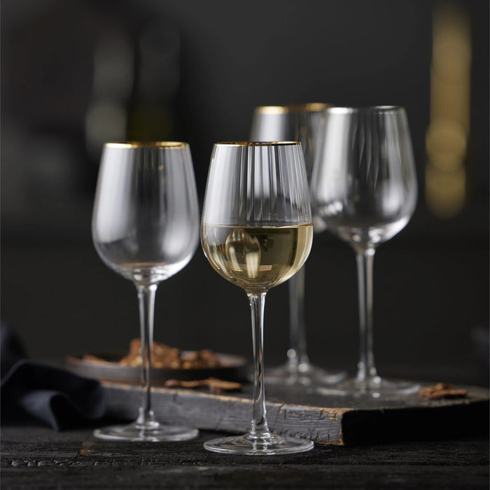 White Wine Glass Palermo Gold 4 Pcs