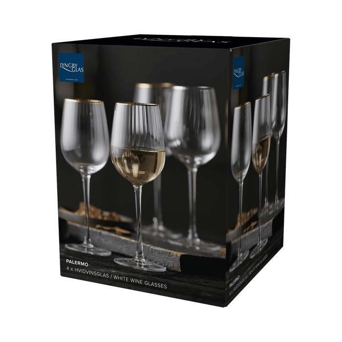 White Wine Glass Palermo Gold 4 Pcs